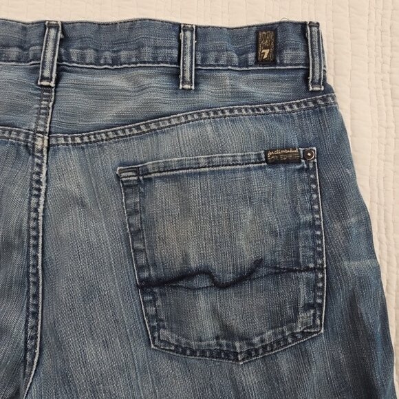 7 For All Mankind Standard Jeans Men's 38x34 Med Wash Button Fly Relaxed EUC - Picture 13 of 16